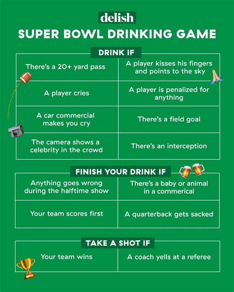 Our super bowl drinking game will get the whole team buzzed – Artofit