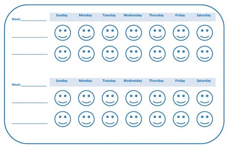 Smiley Face Behavior Chart Free Printable - PrintableBehaviorChart.com