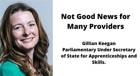 Gillian Keegan MP, Parliamentary Under Secretary of State for Apprenticeships and Skills, wrote ...