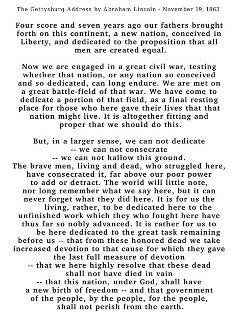 Gettysburg Address text bold | Gettysburg address, Gettysburg, The ...