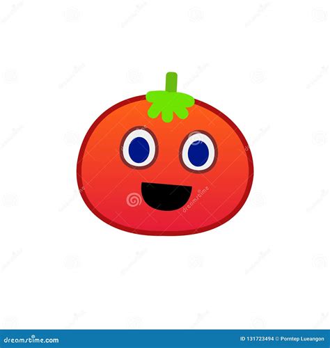 Cartoon Tomato Face Emoji Icon Design Vector. Stock Vector - Illustration of horror, natural ...