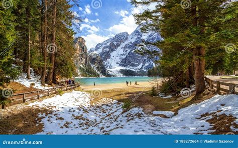 Lake Prags Lake Braies or Pragser Wildsee is a Lake in the Prags Dolomites in South Tyrol, Italy ...