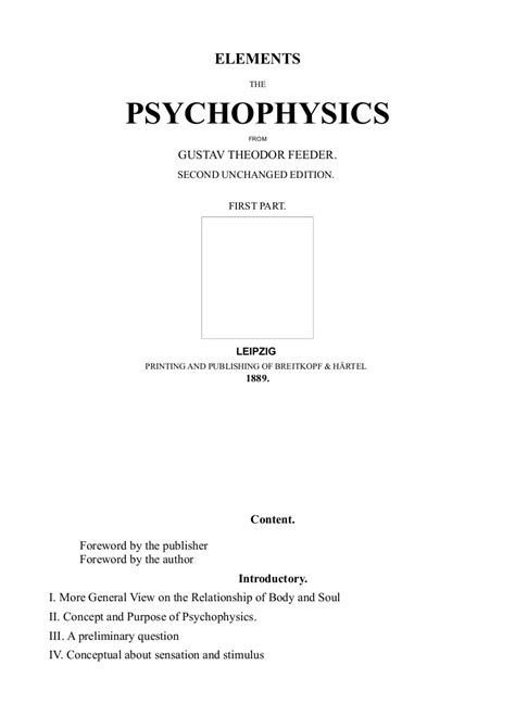 ELEMENTS the PSYCHOPHYSICS 01 English Gustav Theodor Fechner - PDF Archive