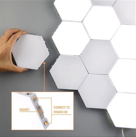 Hex LED White Night Light Panels Modern Quantum Smart Modular Touch ...