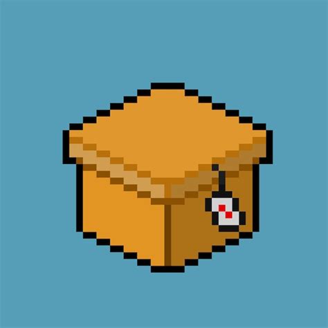 Premium Vector | Pixel art of cardboard box with sale tag