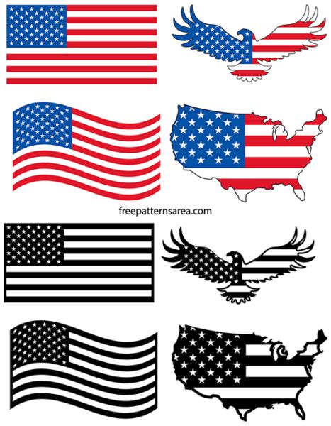 Usa, United States, American Flag Vector Images