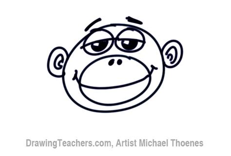 How to Draw a Funny Monkey Face