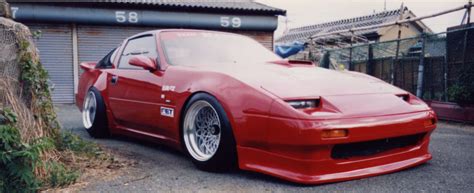 kaido-racer, z31, old-school, japan, slammed, ssr mesh wheels, red car, shakotan | Carros