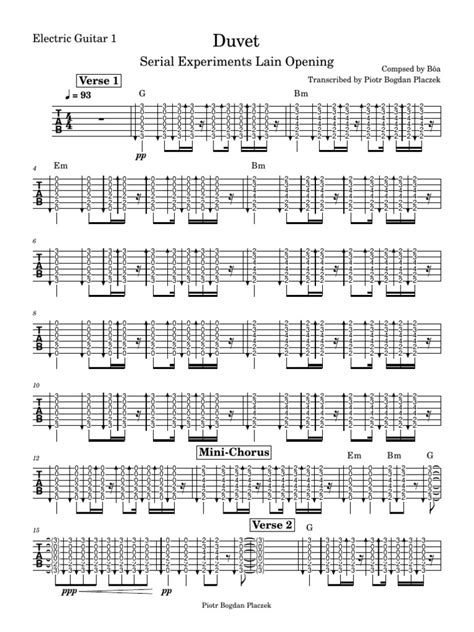 Boa - Duvet Guitar Tabs | PDF