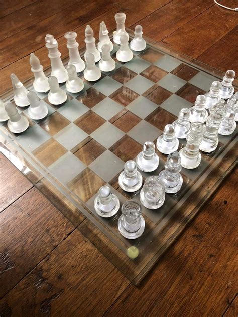 glass chess board, Hobbies & Toys, Toys & Games on Carousell