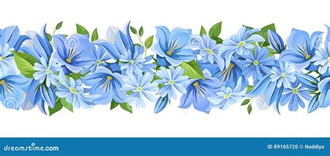 Blue Flowers Clipart Border