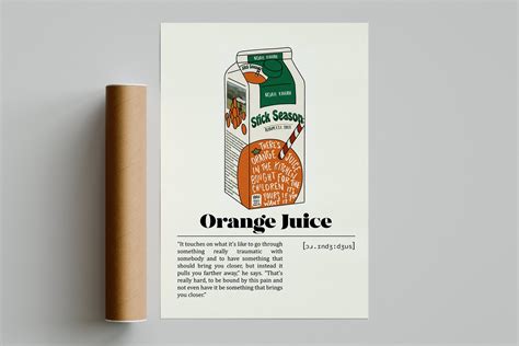 Noah Kahan Orange Juice Poster Music Print Music Wall Art - Etsy