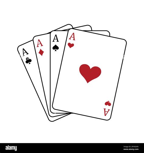 Four aces playing cards - Four Of A Kind poker hand, Ace of Hearts, Spades, Clubs and Diamonds ...