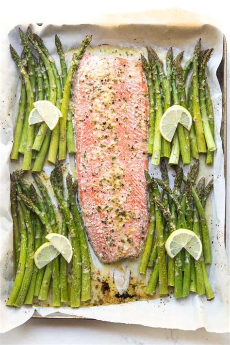 Whole30 + Keto Sheet Pan Salmon + Asparagus - Tastes Lovely