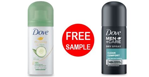 FREE Dove Dry Spray Antiperspirant Sample