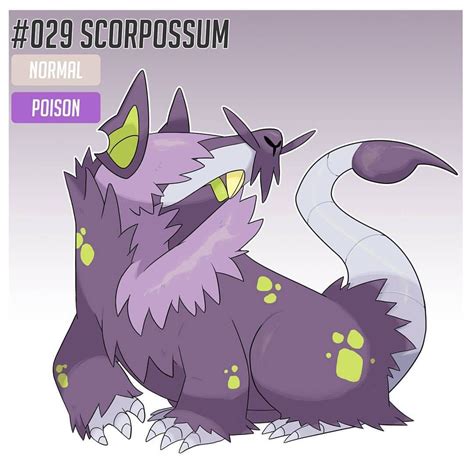 No.29 Scorpossum Type : Normal/ Poison 💀🐀☢ . Opoxine becomes totally ...