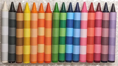 16 STRIPED COLORED jumbo crayons collection - Handcrafted