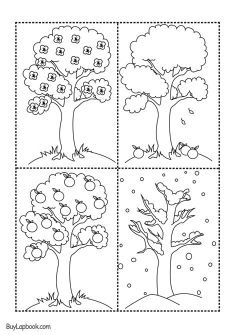 Four Seasons Colouring Page - Christopher Myersa's Coloring Pages