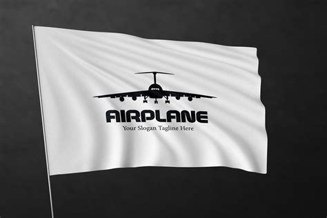 Logo Black and White - Airplane Graphic by djanistudio · Creative Fabrica