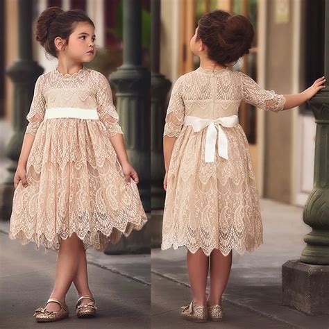 3 8 Years Girls Christmas Flower Lace Embroidery Dress Kids Dresses for Girl Princess Autumn ...