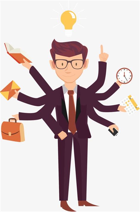 Cartoon Business People PNG Picture, Busy Cartoon Business People, Love Work, Office Worker ...