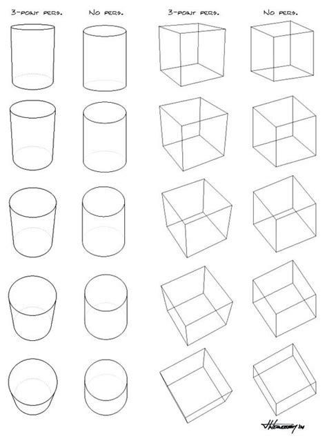 How To Draw A Cube In Perspective 3-point perspective vs. no | Perspective drawing lessons ...