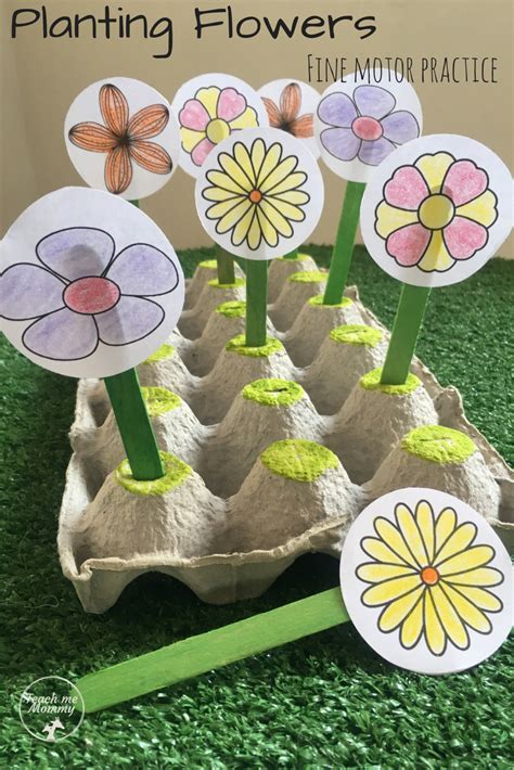 Plant a Flower Garden. Fine Motor Practice for toddlers and more! (Free printable) | Flower ...