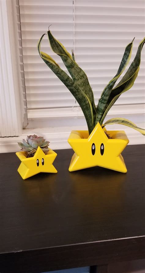 Mario Super Star Planter / indoor house plant/ succulent/ nostalgia/ cactus/ gamer / gaming fan ...