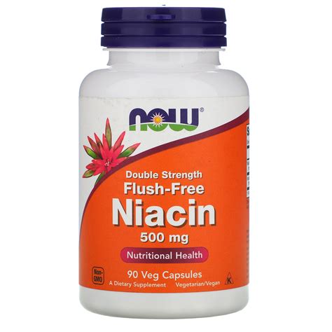 Flush-Free Niacin, Double Strength 500mg - 90 Capsules - Now Foods - YourHealthBasket