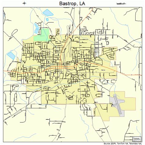 Bastrop Louisiana Street Map 2204685