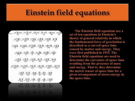 Einstein Field Equations - Tessshebaylo