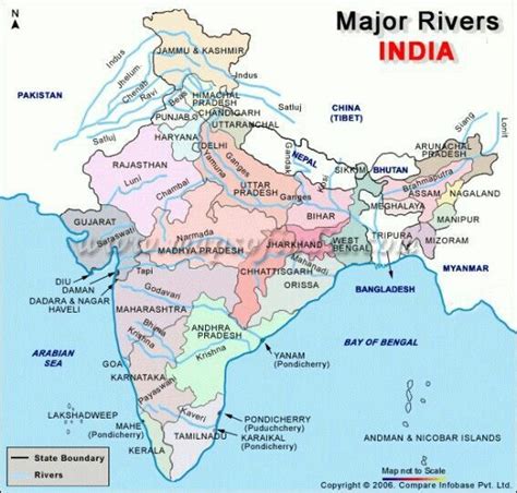 Major Rivers of India | India map, Ancient india map, India world map