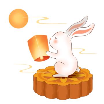 Rabbit Lying On Moon Cake PNG Transparent Images Free Download | Vector ...