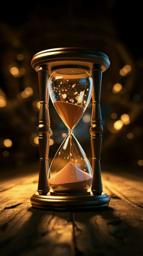 Hourglass with Glowing Sand with Copy space Vertical Mobile Wallpaper AI Generated 30314136 ...