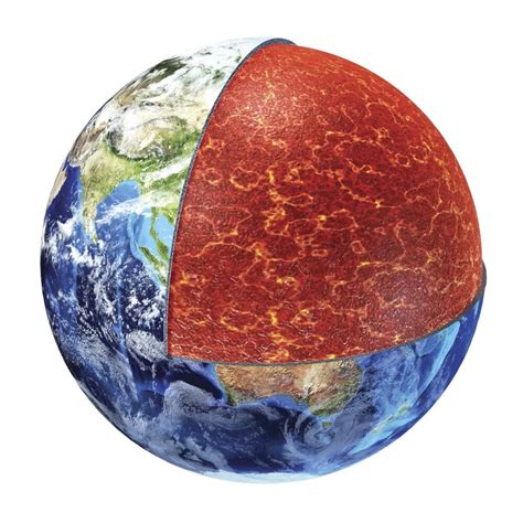 Cross section of planet Earth showing the upper mantle, made by ...