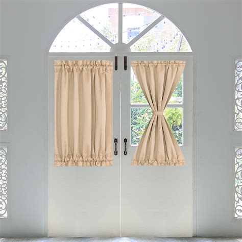 French Door Curtains Thermal Insulated Blackout Curtain Door Window Panel Curtain,25 X 40 Inch ...