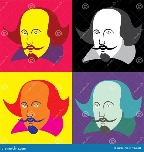 Vector Illustration of William Shakespeare in Cartoon Style Stock ...