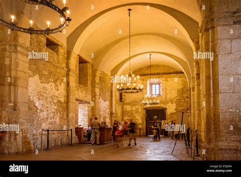 Interior of The Alamo in San Antonio Texas USA. The Alamo was founded in the 18th century as a ...