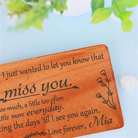 I Miss You Cards| I Will Miss You Cards| Custom Greeting Cards| Wooden Cards - woodgeekstore