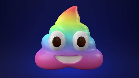 Rainbow Poop emoji | CGTrader