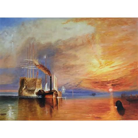 Joseph William Turner oil paintings boats The fighting Temeraire tugged to her last berth to be ...