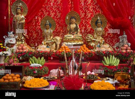 Unidentified set of Ancestor worship table in Chinese on street during ...