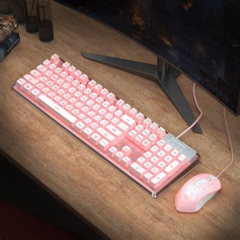 LED Pink Custom Gaming Keyboard and Gaming Mouse Combo | Etsy