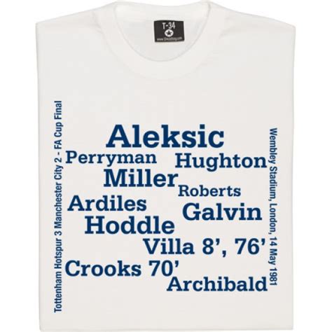 Tottenham 1981 FA Cup Final Line Up T-Shirt | TheBoyDoneGood