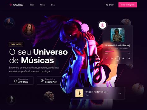 Universal - Music Landing Page by Kácio Felipe on Dribbble