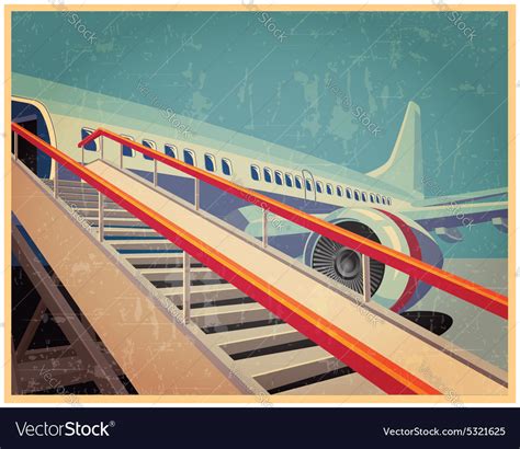 Vintage poster with plane Royalty Free Vector Image