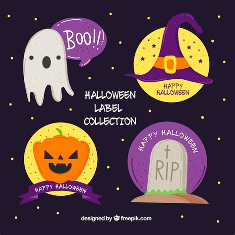 Free Vector | Pack funny halloween stickers