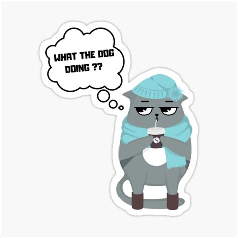 "What The Dog Doing ? Meme" Sticker for Sale by SkippyDesign | Redbubble