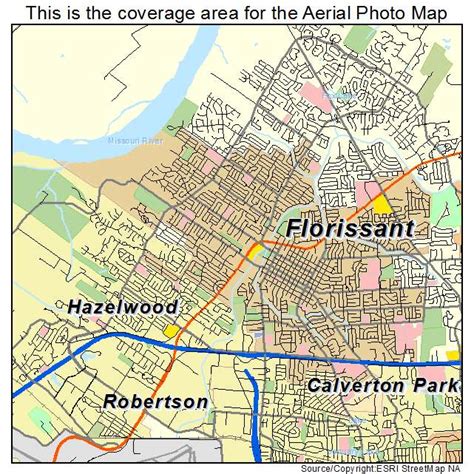 Aerial Photography Map of Florissant, MO Missouri