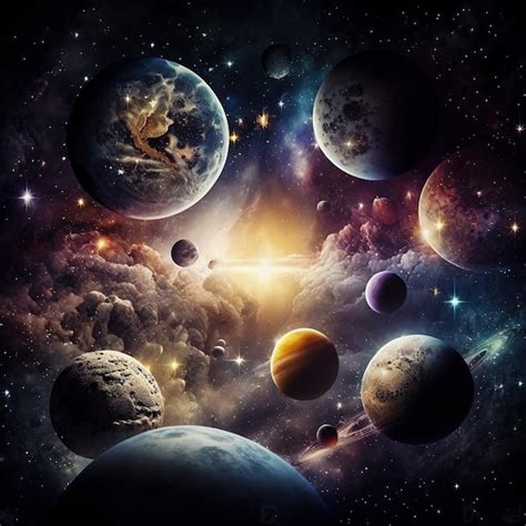 Premium Photo | Space art that is made up of planets and stars